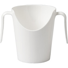 (White, Pack Of 2) Two Handled Nose Cup - Adult Nose Cut Out Cup To Aid Independent Drinking 225ml.