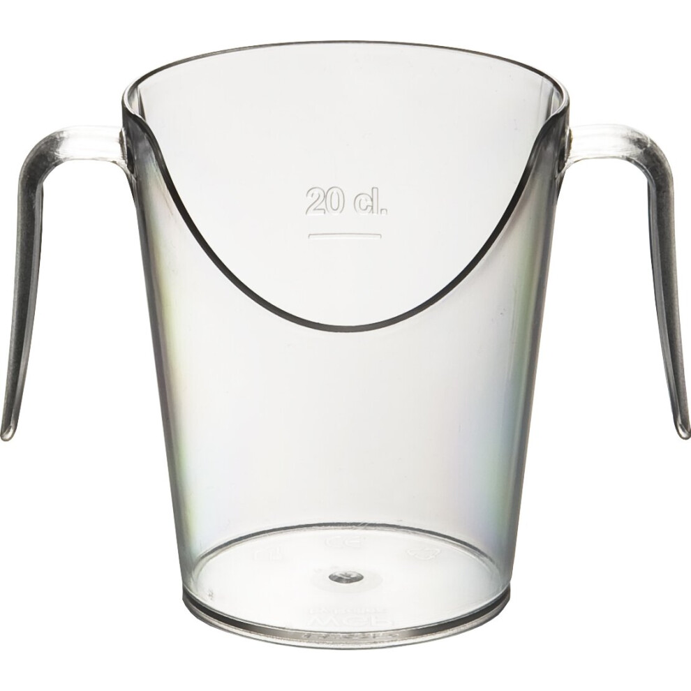 Nuhorizons Healthcare Productsâ® (Transparent, Pack Of 2) Two Handled Nose Cup - Adult Nose Cut Out Cup To Aid Independent Drinking 225Ml.