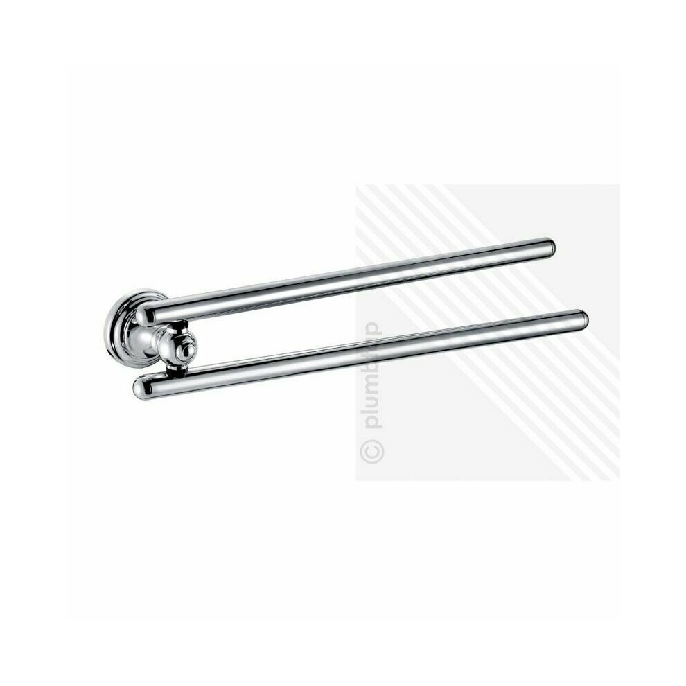 EcoSpa Wall Mount Double Twin Swivel Bar Towel Rail 800mm | Chrome