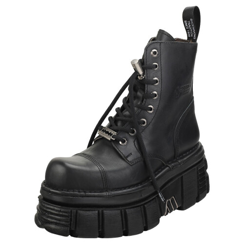 New Rock New Rock Combat Boots Unisex Platform Boots in Black - 5 UK
