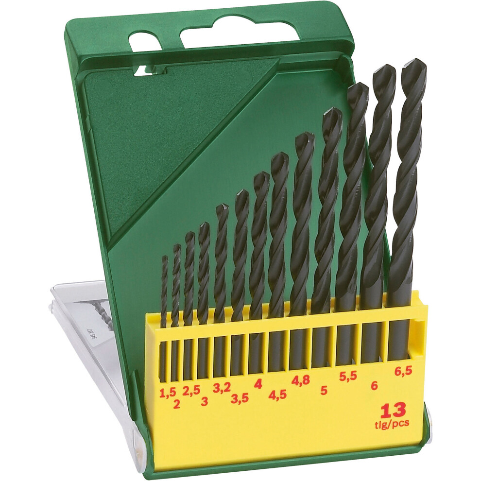 Bosch 2607019441 Twist Drill Set Hss-R Din 338 Straight Shank 1.5 - 6.5Mm 13-Pcs