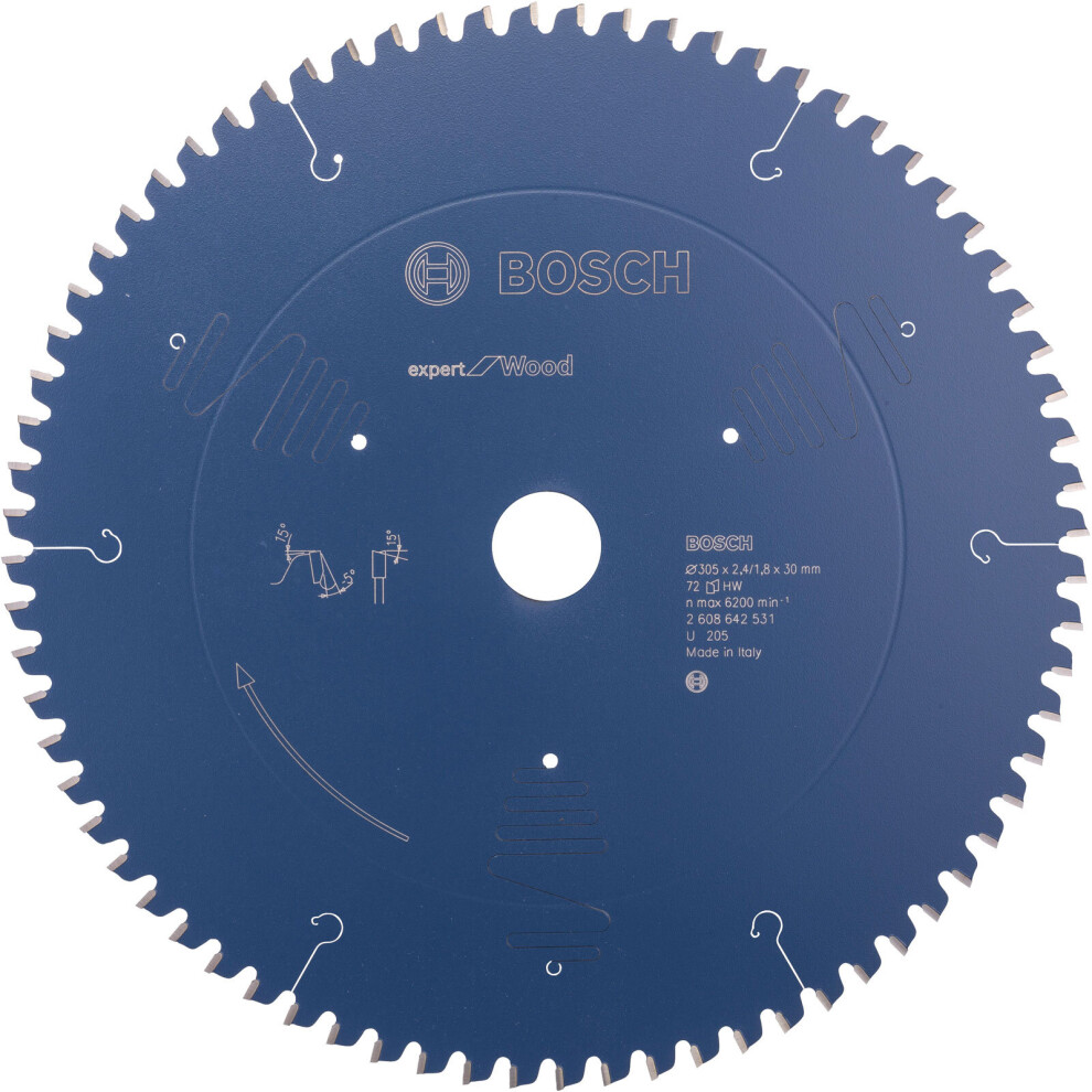 Bosch 2608642531 Mitre Saw Blade Expert for Wood 305 x 30 x 2.4mm 72 Teeth