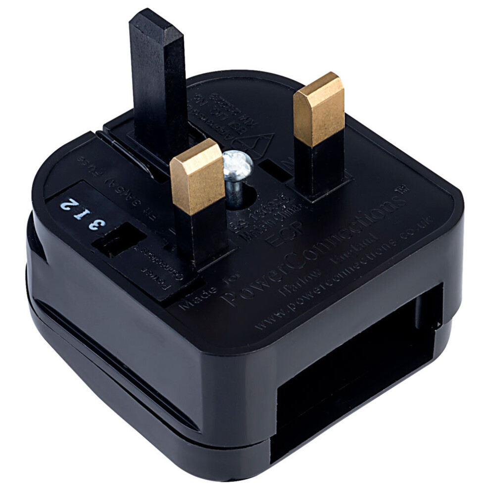 Power Connections Ecp-Bk-Nr-3A Plug Converter Black Non Returnable 3A 5060166033187