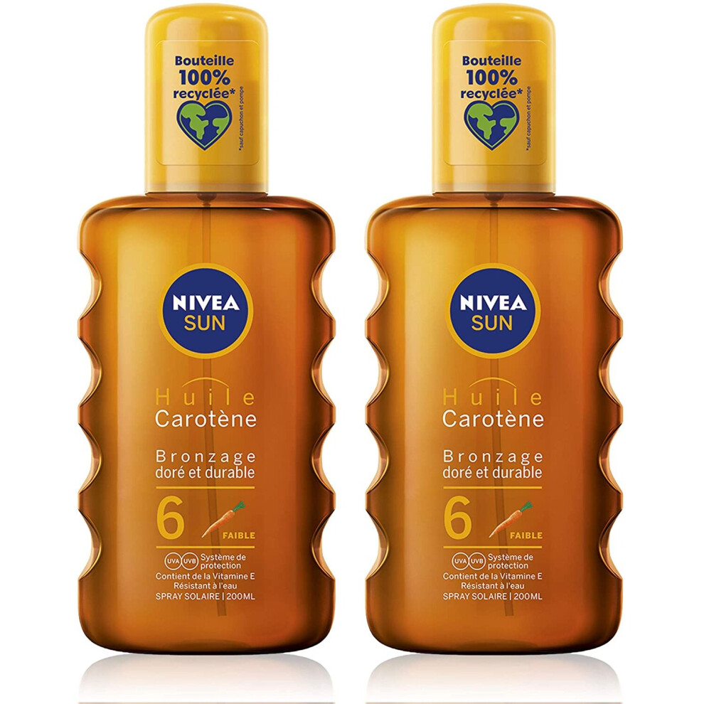 Nivea Sun Protective Oil Spray SPF 6 200 ml - Pack of 2