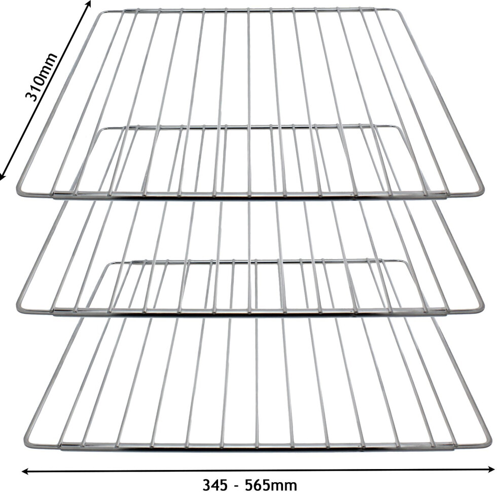 Adjustable Extendable Shelf for Amica Oven Cooker (310 x 345-565mm, Pack of 3)