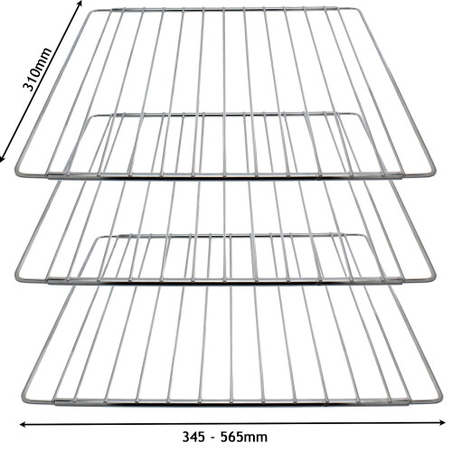 Universal Universal Adjustable Extendable Oven Shelf (310 x 345-565mm, Pack of 3)