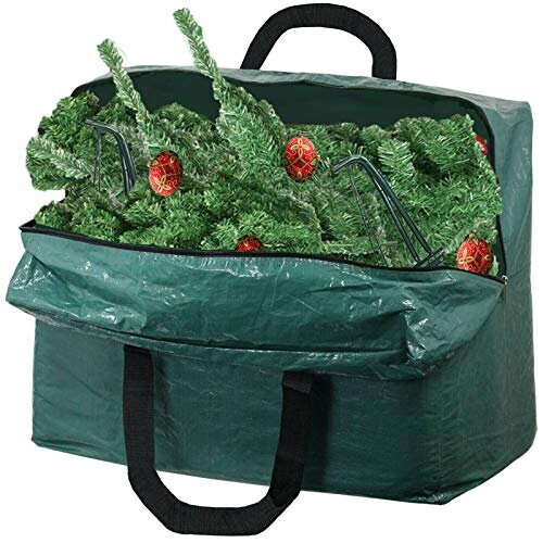 Christmas Decorations Bag Xmas Tree Zipped Storage Bag (green, 75l) On 