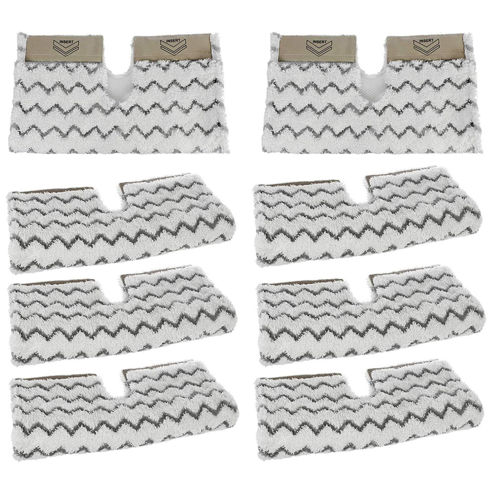 Spares2go Cover Pads For Shark Steam Cleaner Mop Dirt Grip S6001 S6003 Klik N' Flip (Pack Of 8)