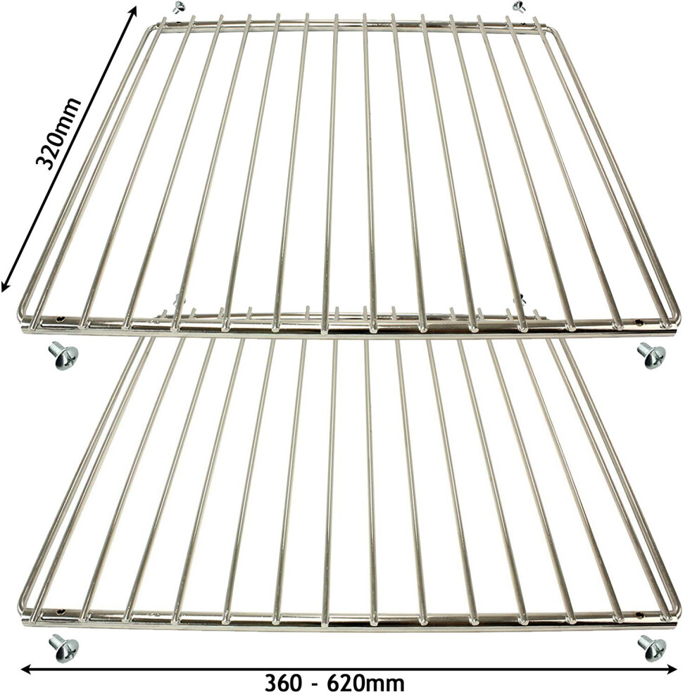 Spares2go Adjustable Extendable Shelf For Arrow Oven Cooker (320 X 360-620Mm, Pack Of 2)