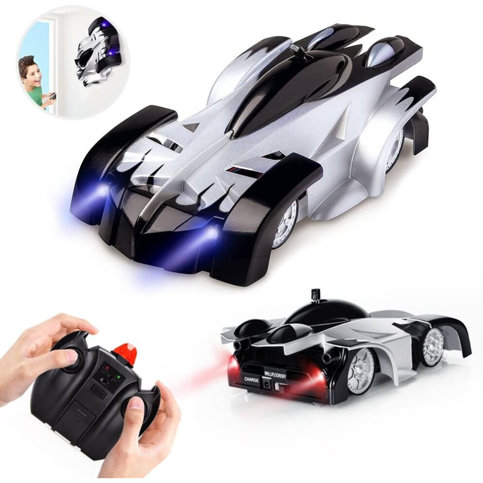 Remote Control Car Toys for Kids, Wall Climbing Rc Cars with Dual Mode 360Â°Rotating Stunt Rechargeable High Speed Vehicle with Led Light(Car)