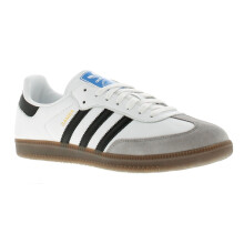 (8.5 (Adults')) Mens Leather Upper Trainer With Suede And Gold Foil Details Lace Fastening With