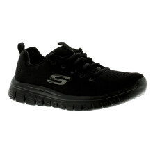 (6 (Adults')) Skechers Graceful Get Connect Womens Ladies Trainers Black/Black