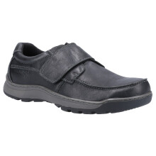(8 (Adults')) Hush Puppies casper leather mens casual shoes black