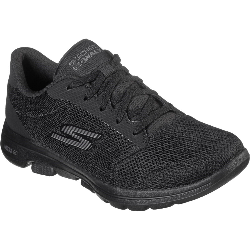 (5 (Adults')) Skechers gowalk 5 lucky womens ladies trainers black