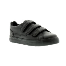(13 (Children's)) New Older Boys/Childrens Black Kickers Tovni Touch Fasten Shoes UK Size