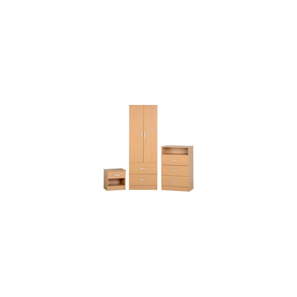 Polar Bedroom Furniture Set Beech MDF Drawer Base With Metal Hinges