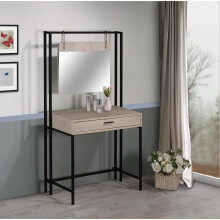 Zahra Urban Bedroom Dressing Vanity Makeup Table Mirror &amp; Drawer Ash Oak Colour