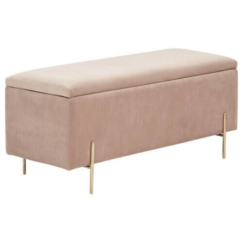 (Blush Pink) Mystica Fabric Partially Assembled Ottoman Bench