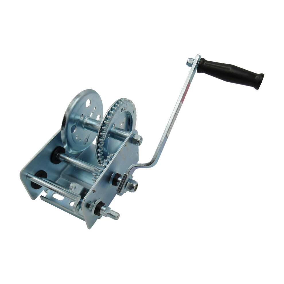 (Zinc Plated, 2000Lb / 900Kg) Manual Trailer Hand Winch (Hand Operated Crank) 600988527089