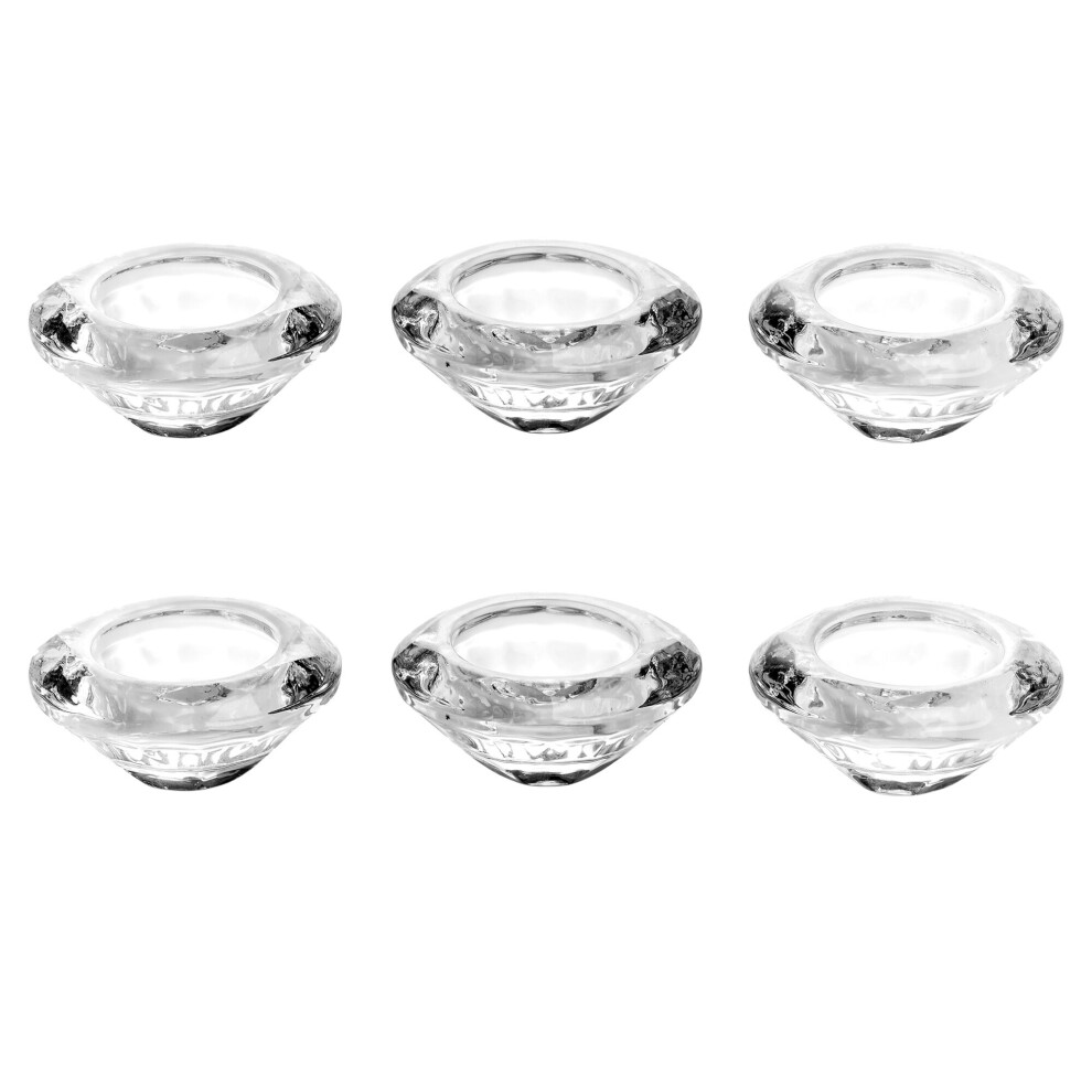 (6) 3/6/12 Cut Crystal Glass Tealight Holders Wedding