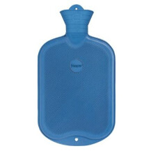 Ribbed 2 Litre Dark Blue Hot Water Bottle - Plasticiser-Free, Renewable Rubber Sap, TUV EN71 Certified
