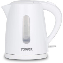 Tower T10029W 2200W 1L Cordless Lightweight Jug Kettle, Grip Handle, White