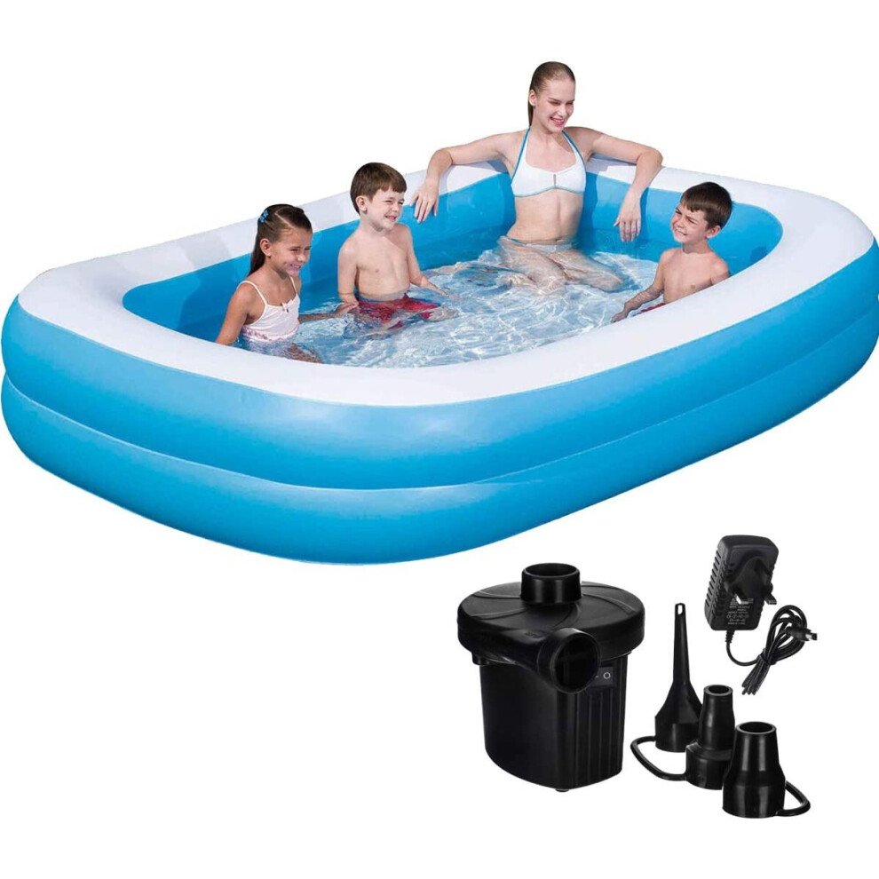 (79") Rectangular Swimming Paddling Pool With Electric 240v Air Pump