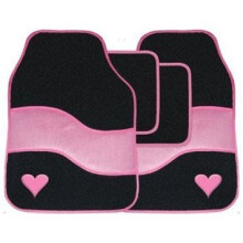 Streetwize 4pc Pink Heart Velour Cat Mat Set
