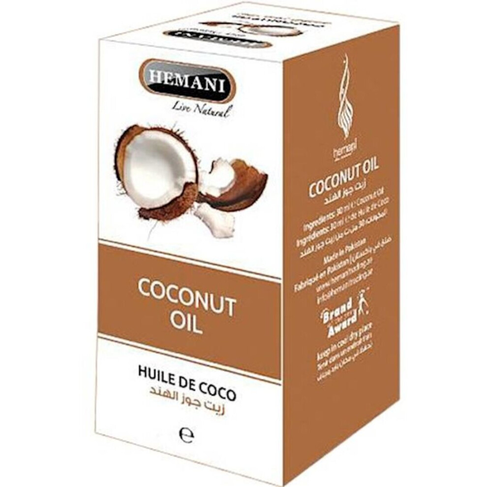 Hemani Coconut Oil, 30 Ml - Essential Oil & Multipurpose Oil (Pack Of 2)