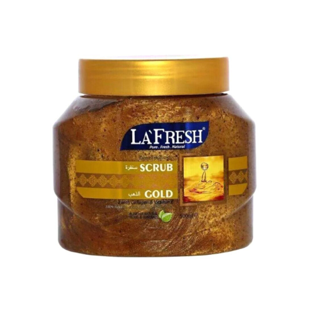 LA Fresh Gold Scrub 500ml - Exfoliating Scrub Infused with Gold Particles