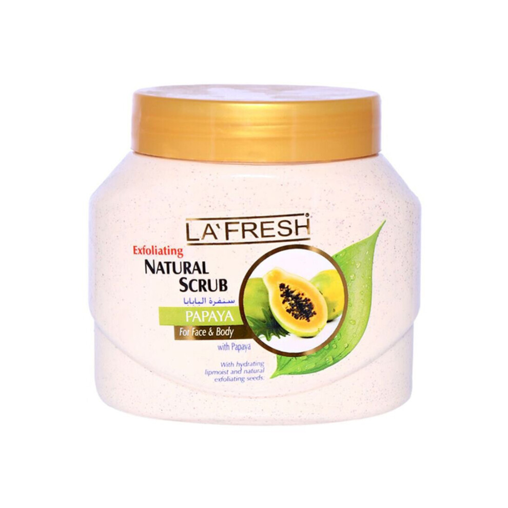 La Fresh Beige Papaya Natural Body Scrub - Exfoliate And Revitalize For Silky Smooth Skin.500ml