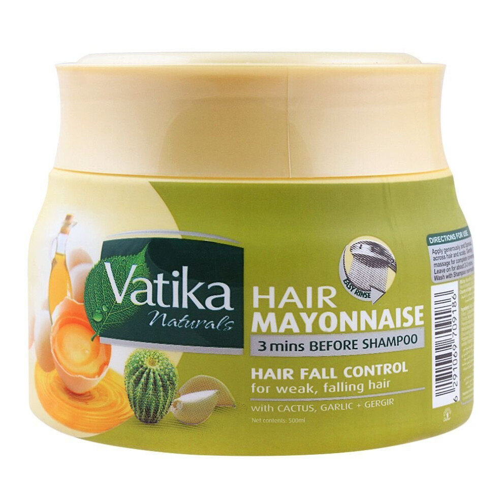 Vatika Dabur Hair Mayonnaise Hair Fall Control Provides Nourishment Essential Oils & Conditioning Egg Proteins 500-Ml