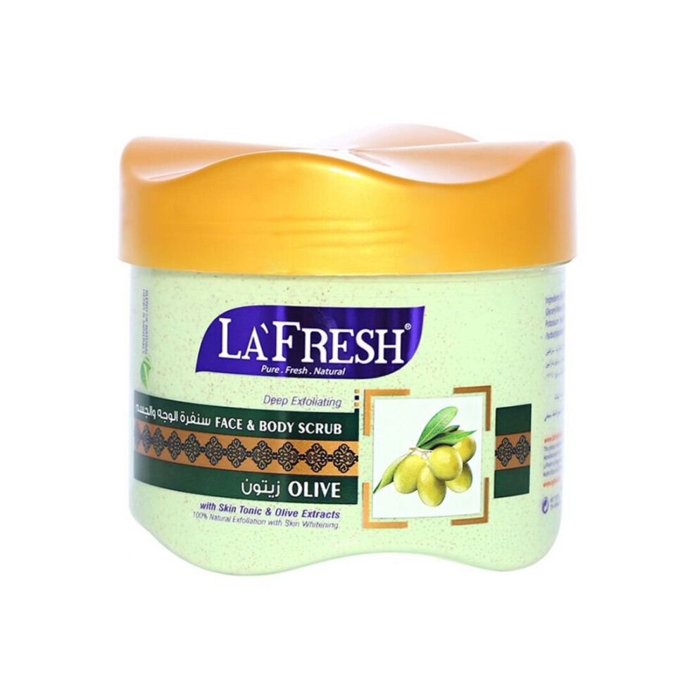 La Fresh Olive Deep Exfoliating Face Scrub Green For All Type Of Skins 610G.