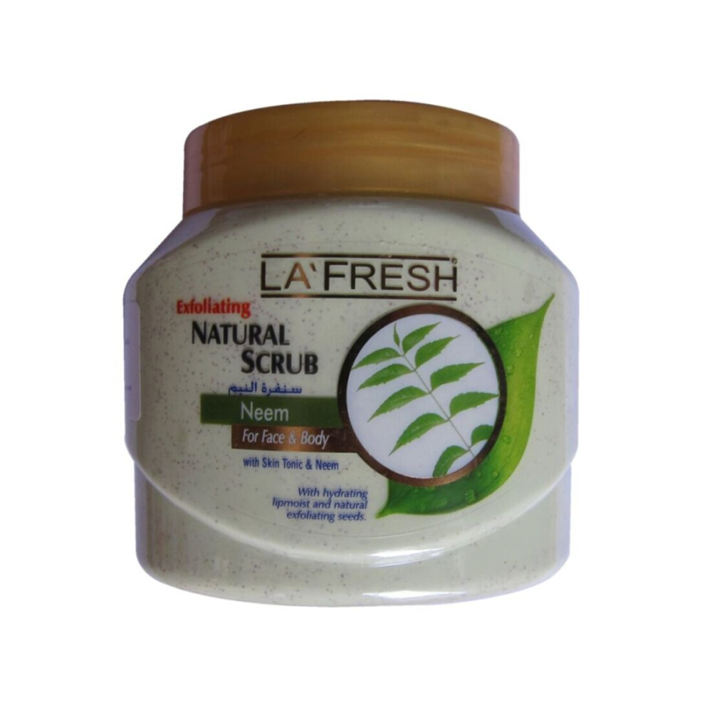 La Fresh White Natural Scrub Neem Off 500Ml - Gentle Exfoliation With Neem Extract - Enriched With Natural Ingredients