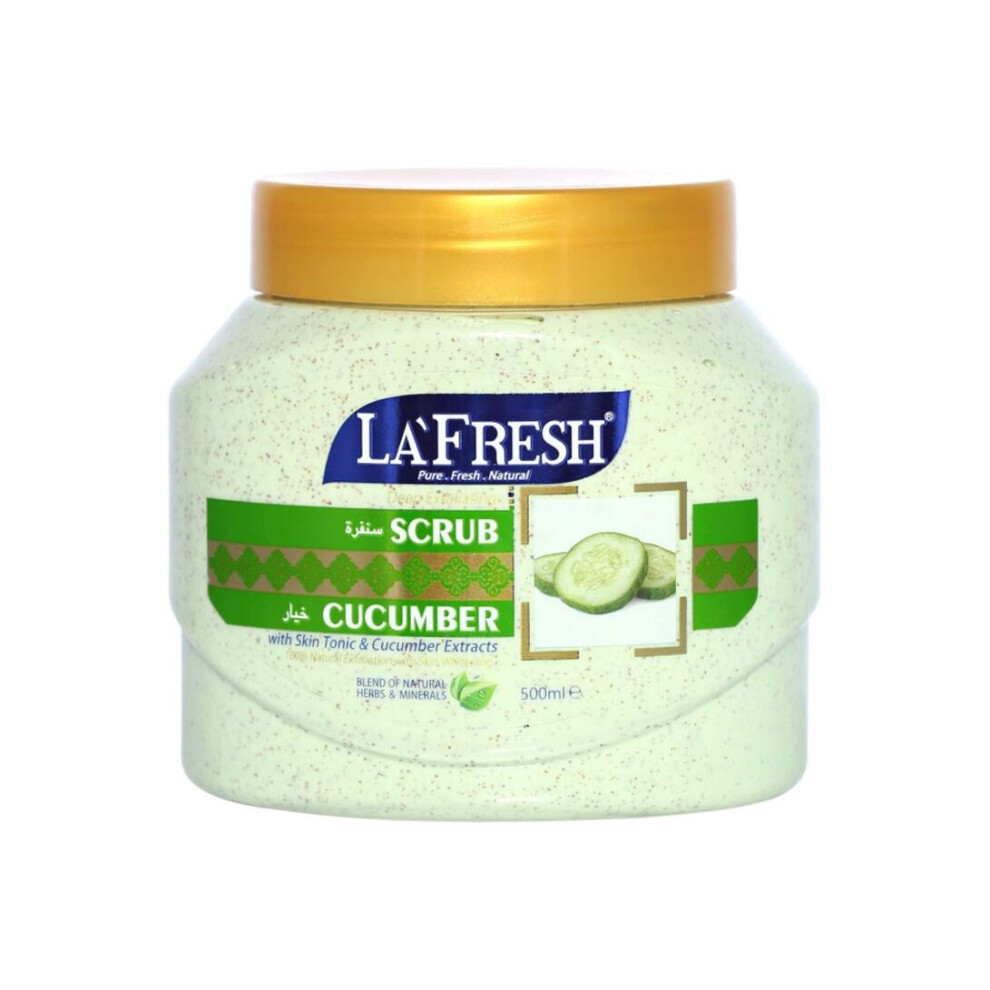 La Fresh Cucumber Scrub 500Ml - Invigorating Exfoliating Scrub Infused With Cucumber Extract
