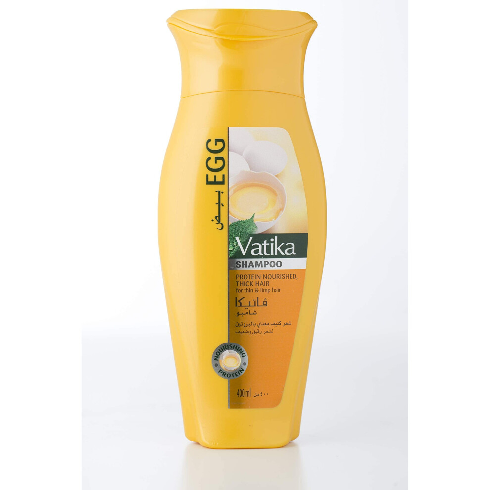 Vatika Dabur Egg Protein Nourishing Shampoo, For Thin & Limp Hair, For All Type Of Hairs 400-Ml