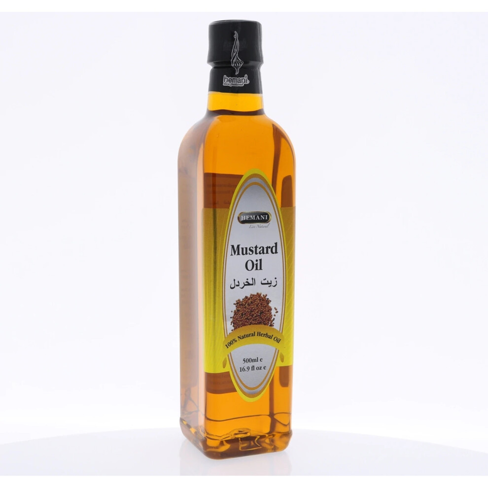 HEMANI Mustard Oil 500ml - 100% Pure and Natural - Cold Pressed for Maximum Benefits