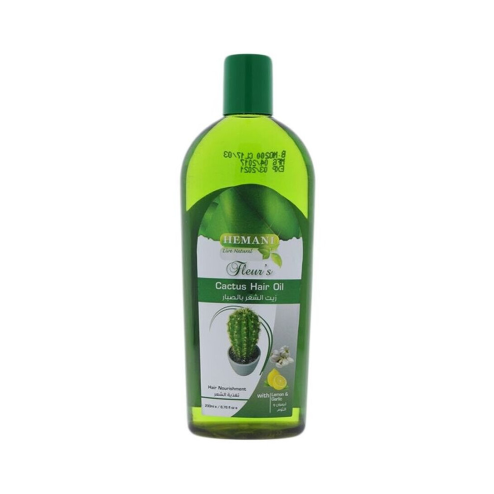 Hemani Cactus Hair Oil 200 Ml - Natural Hair Care Solution For Nourishment, Hydration, And Strength - Enriched With Essential Vitamins And Minerals