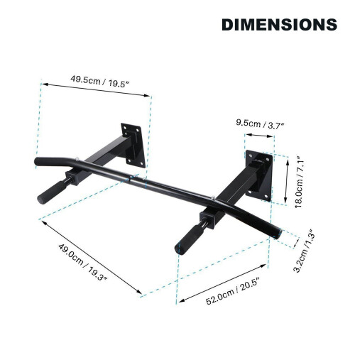 Wall Mounted Chin Up Bar Black 2