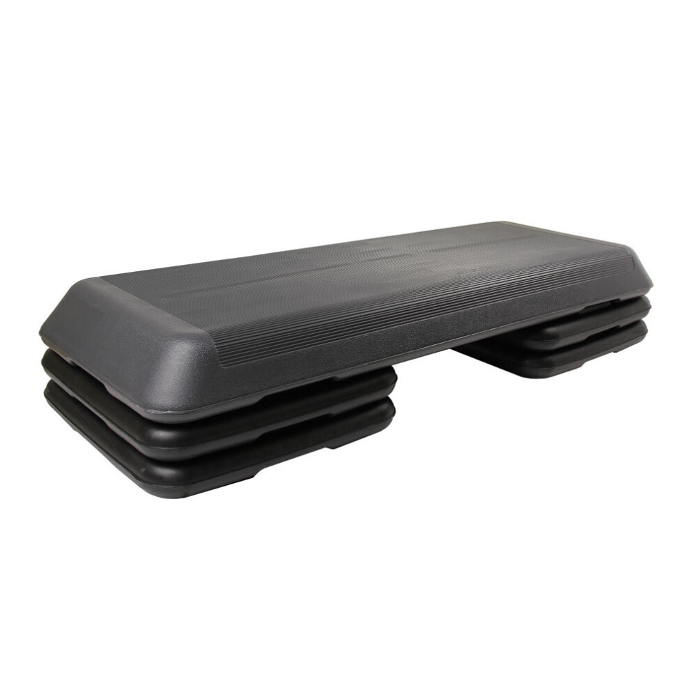 Fitness Mad Studio Aerobic Step Complete in Black Polyethylene - 110 x 41 x 11cm