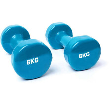 Solid Vinyl Dumbbell Pair 6Kg Ice Blue