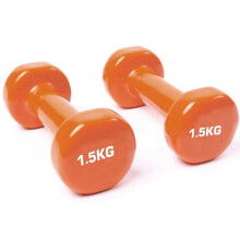 Solid Vinyl Dumbbell Pair 1.5Kg Orange