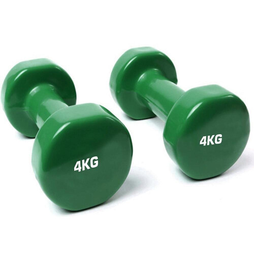 Solid Vinyl Dumbbell Pair 4Kg Dark Green
