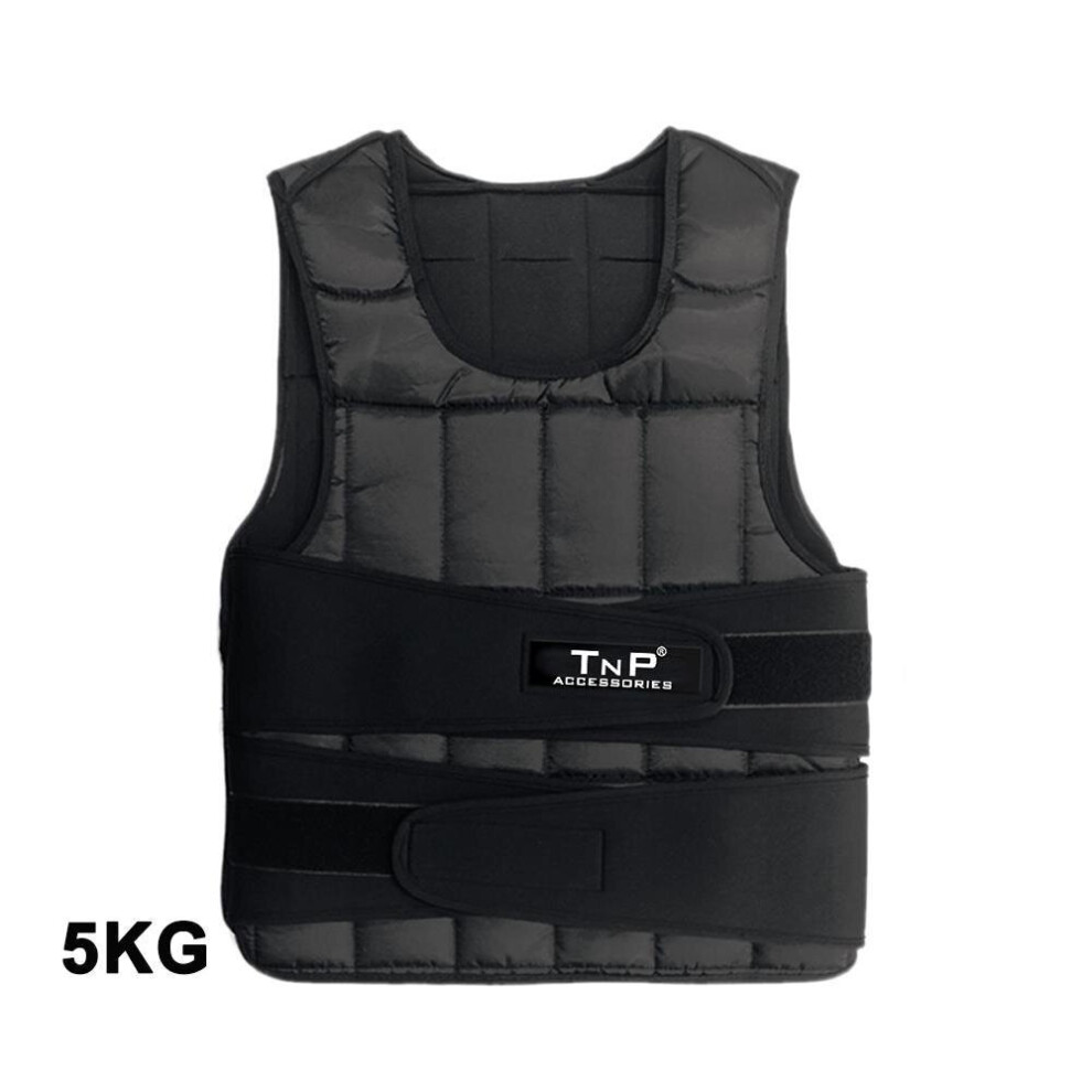 Weighted Vest 5Kg Black Adjustable Fitness Training Jacket Running