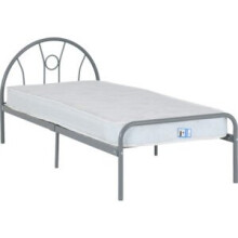 (Single 3ft-90cm) Nova Metal Bed Frame Silver-Mattress Not Include