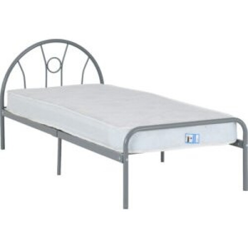 Seconique (Single 3ft-90cm) Nova Metal Bed Frame Silver-Mattress Not Include