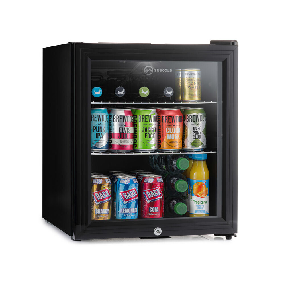 Subcold Super50 LED Mini Fridge | 50L Beer, Wine & Drinks Fridge - Black