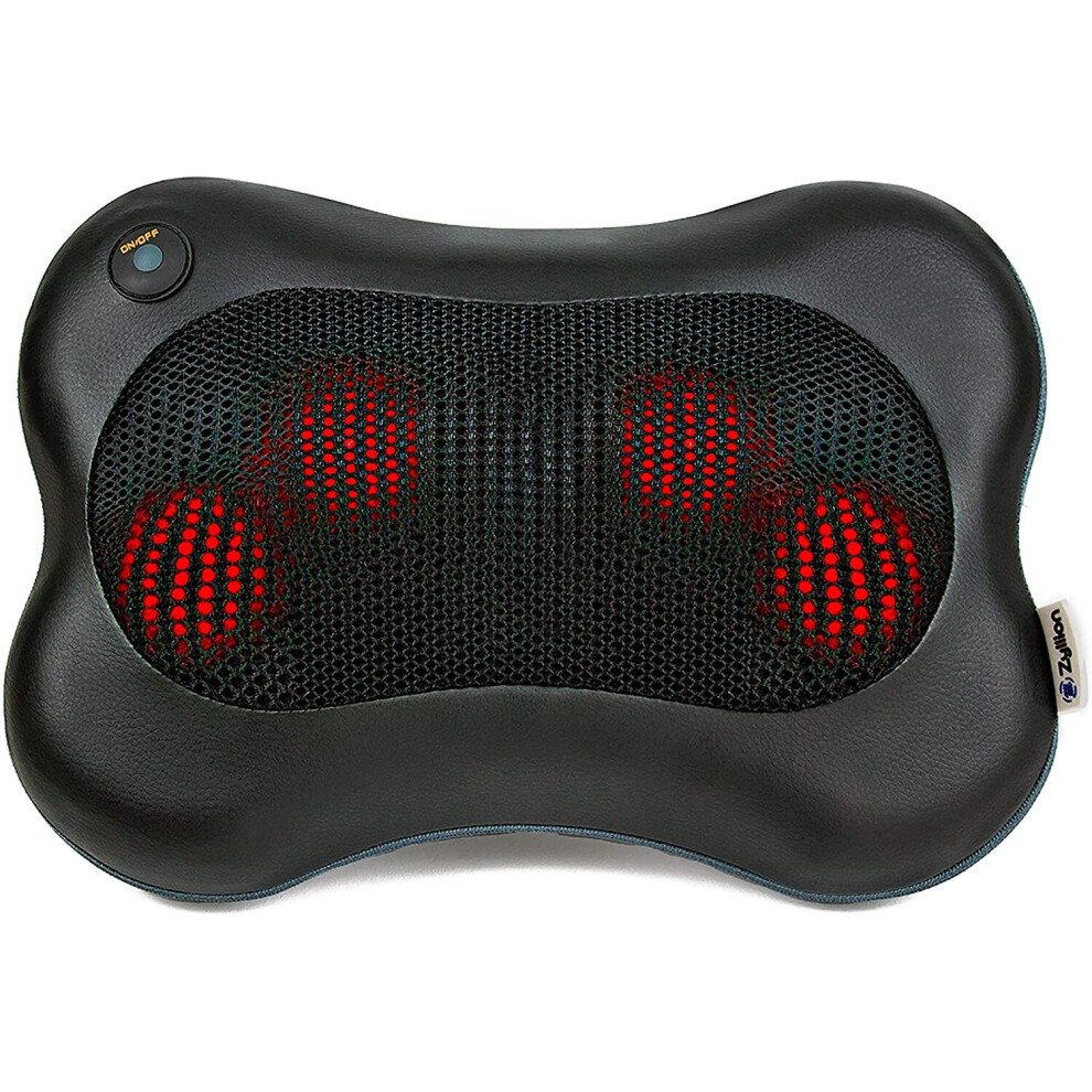 Zyllion ZMA-13-BK Shiatsu Pillow Massager with Heat (Black)