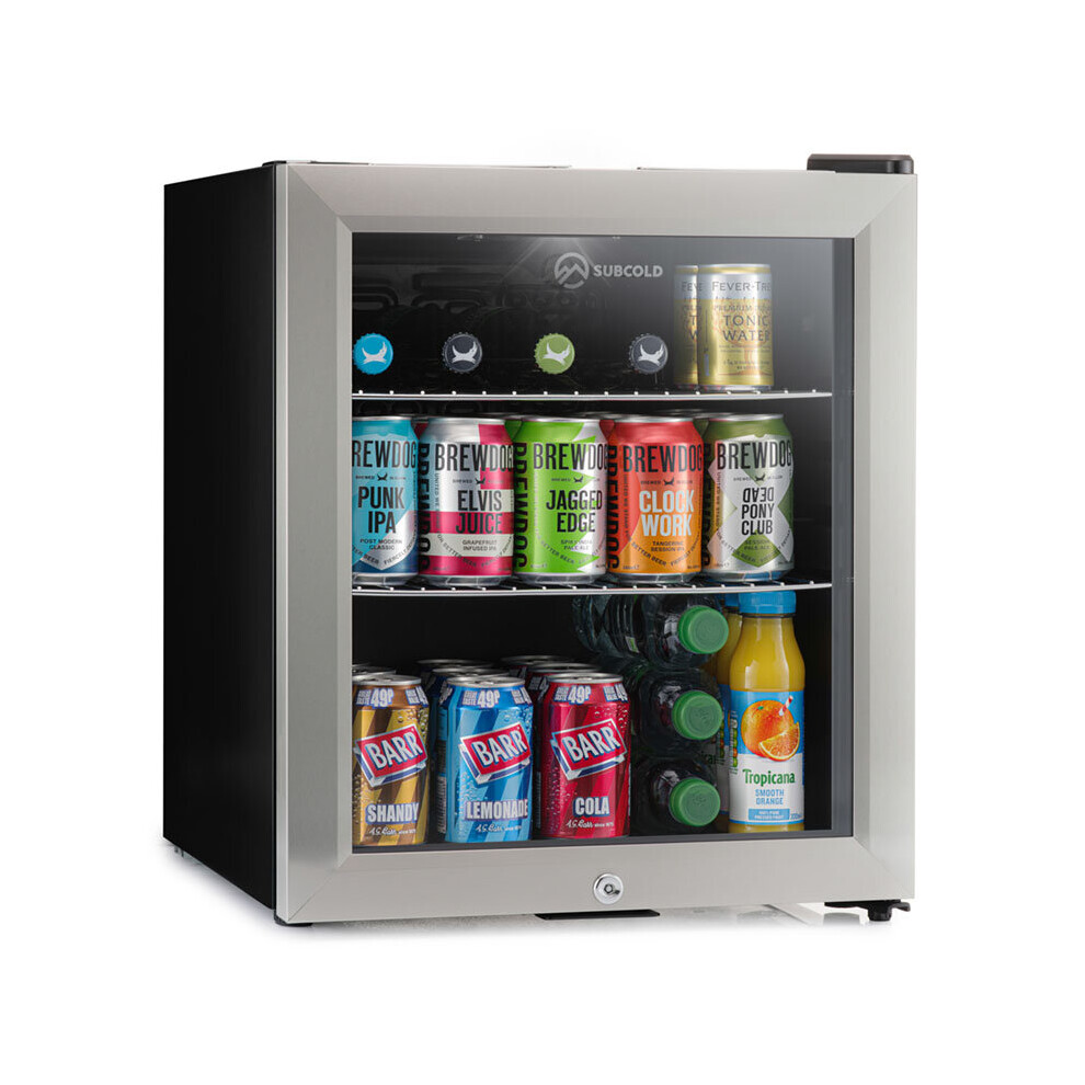 Subcold Super50 Led Mini Fridge | 50L Drinks Fridge - Stainless Steel