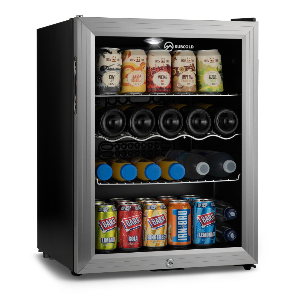 Subcold Super65 LED Mini Fridge | 65L Drinks Fridge - Silver